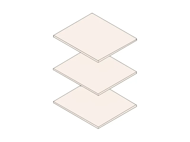 Комплект полок для 1 дв и 3 дв шкафа "Нора" Вариант 2