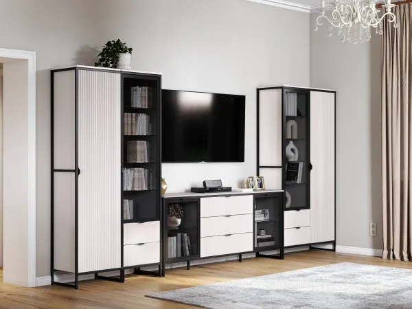 Шкаф 1 дв 2 ящ "Нора" гостиная Персидский жемчуг